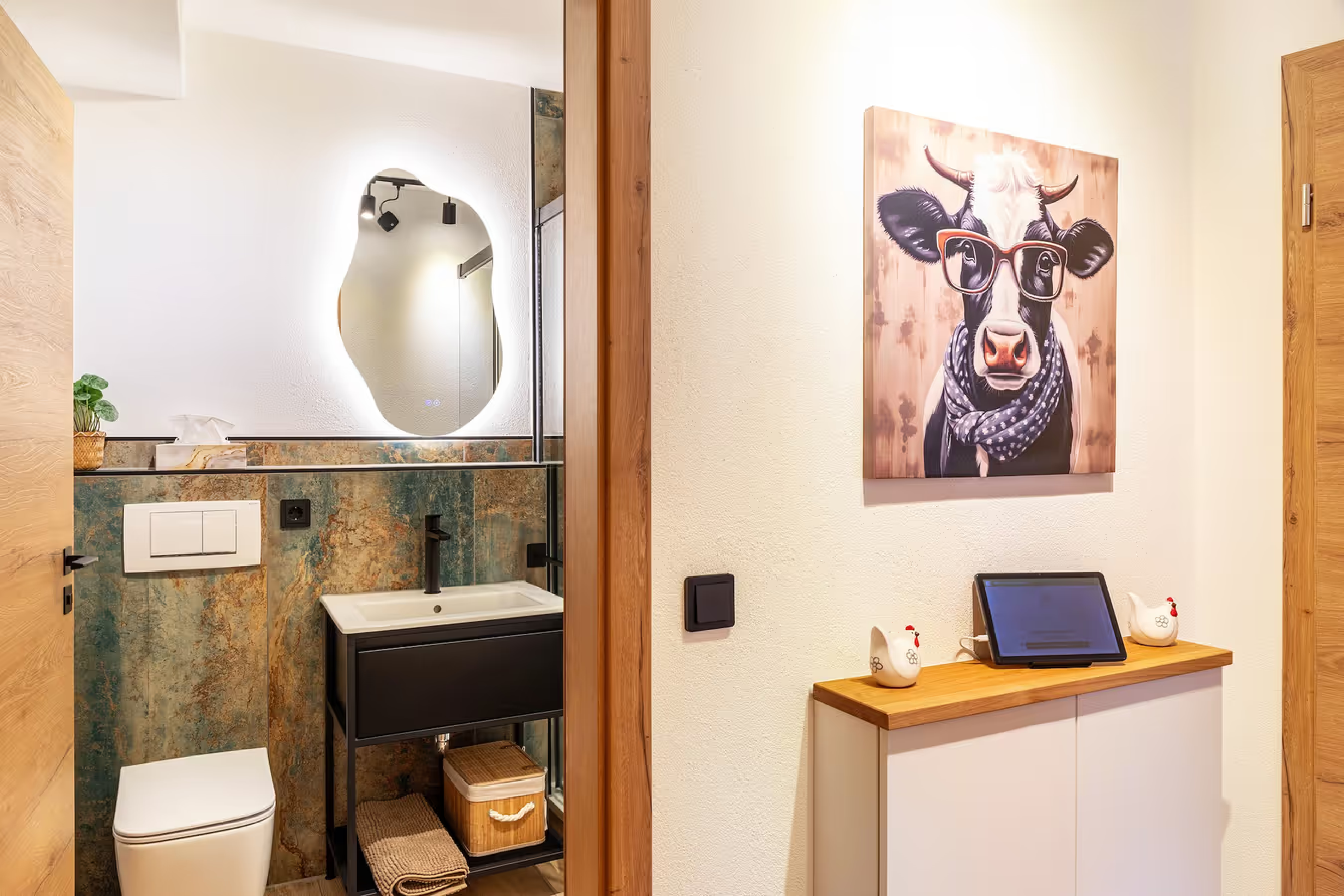 Gäste-WC-Bereich im Badezimmer der Ferienwohnung Ammerstube